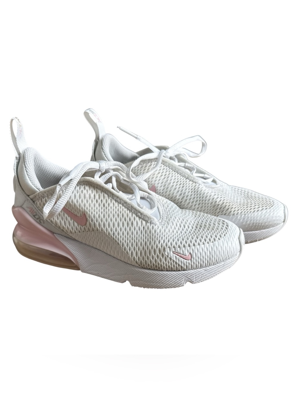 Nike Air Max 270 Girls White/Pink Sneakers – Size 2.5